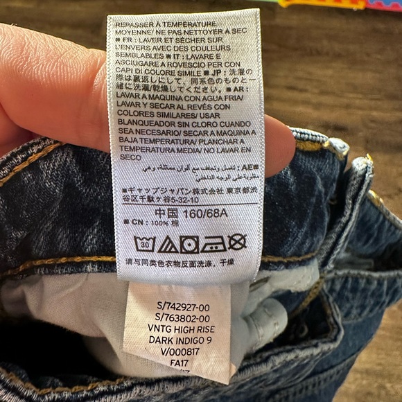 Gap vintage high rise jeans size 2 dark blue wash - Picture 9 of 12